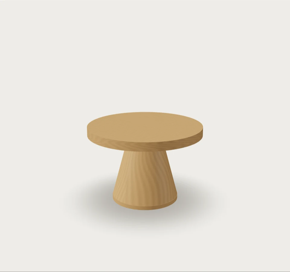 Arc Side Table in natural oak